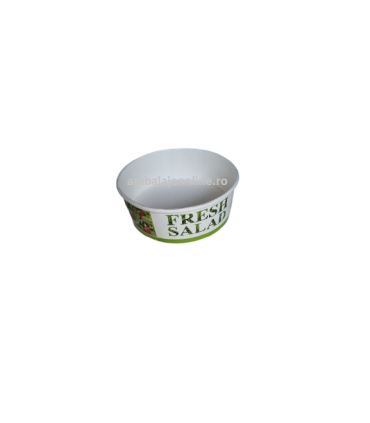 Bol carton cu capac 750cc, set 50buc, imprimat fresh salad